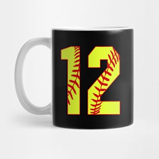 Fastpitch Softball Number 12 #12 Softball Shirt Jersey Uniform Favorite Player Biggest Fan Mug